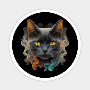 Cat Smoke Black Cat Magnet